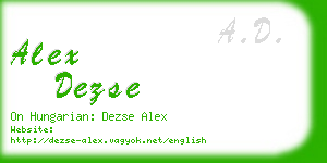 alex dezse business card
